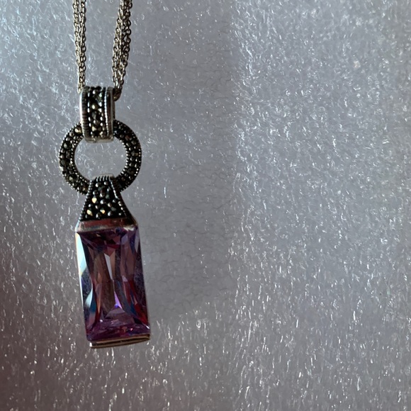 Jewelry - Lavender stone marcasite setting. Lots of shimmer.